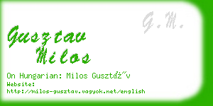 gusztav milos business card